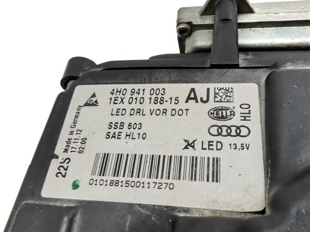 Thumbnail 8: 2011-2014 AUDI A8 (D4 4H) LEFT DRIVER DRL LED HEADLIGHT LIGHT LAMP (OPT 8EY)
