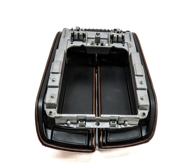 Thumbnail 8: 11-18 AUDI A8 S8 D4 4H FRONT CENTER CONSOLE LEATHER ARM REST COVER LID (Brown)