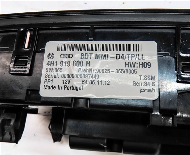 Thumbnail 7: 11-18 AUDI A8 S8 (D4 4H) CENTER CONSOLE MMI NAVIGATION CONTROL SWITCH (OPT 8DY)