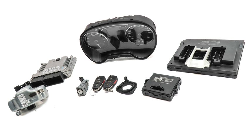 Thumbnail 3: 16-18 AUDI A3 E-TRON HYBRID (8V) SPEEDOMETER ECM BCM BODY ENGINE MODULE KEY SET