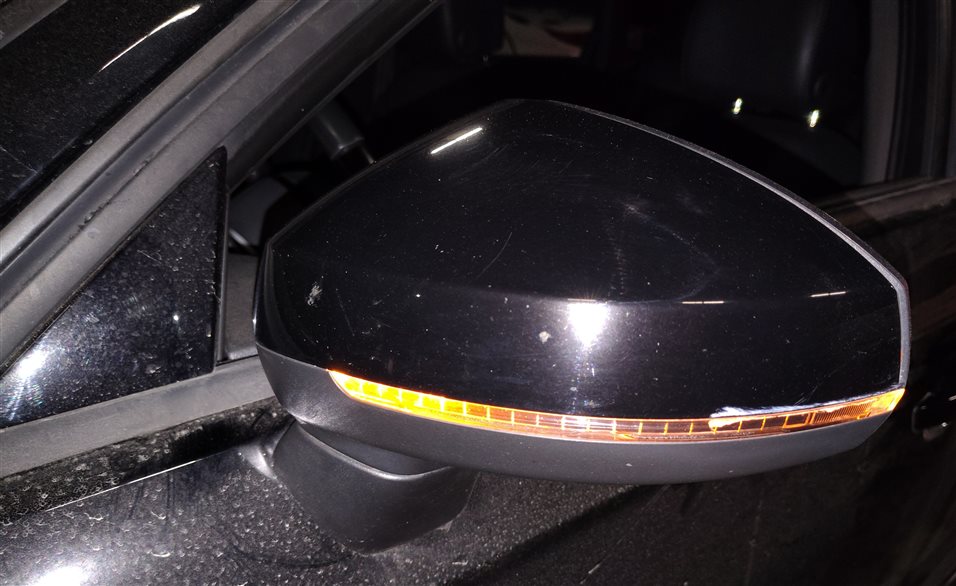Thumbnail 2: 16-18 AUDI A3 E-TRON 8VF FRONT LEFT DRIVER HEATED BLIND SPOT DOOR MIRROR (Black)