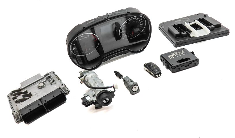 Thumbnail 4: 2016 AUDI A3 (8V) 1.8L CNSB TURBO ENGINE ECM BCM IMMOBILIZER MODULE LOCK KEY SET