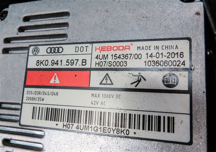 Thumbnail 8: 15-16 AUDI A3 (8V) RIGHT PASSENGER XENON HID HEADLIGHT LIGHT LAMP (8Q3 NON AFS)