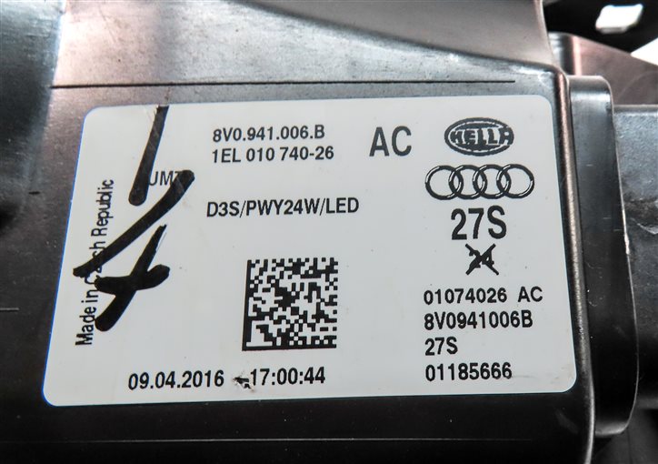 Thumbnail 9: 15-16 AUDI A3 (8V) RIGHT PASSENGER XENON HID HEADLIGHT LIGHT LAMP (8Q3 NON AFS)