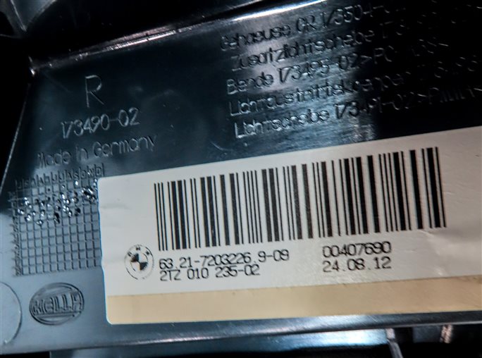 Thumbnail 6: 11-13 BMW 528i 535i 550i M5 (F10) RIGHT REAR INNER TRUNK TAILLIGHT LIGHT LAMP