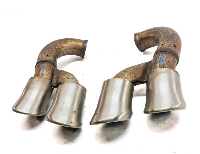 Thumbnail 2: 08-10 PORSCHE CAYENNE 957 REAR MUFFLER EXHAUST HOSE PIPE TIP SET/2