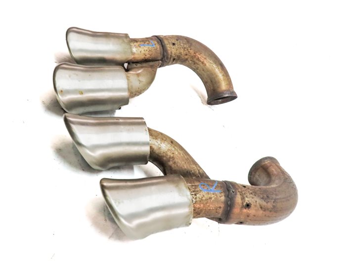 Thumbnail 3: 08-10 PORSCHE CAYENNE 957 REAR MUFFLER EXHAUST HOSE PIPE TIP SET/2