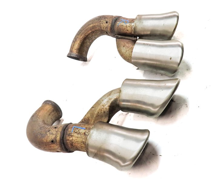 Thumbnail 4: 08-10 PORSCHE CAYENNE 957 REAR MUFFLER EXHAUST HOSE PIPE TIP SET/2