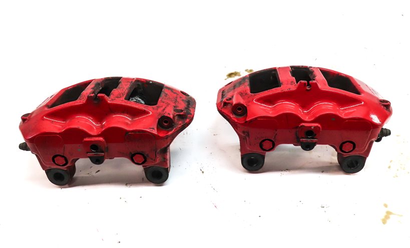 Thumbnail 11: 04-10 PORSCHE CAYENNE 955 957 4.5L 4.8L TURBO BRAKE CALIPER SET/4 (BREMBO) (RED)