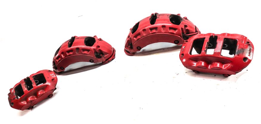 Thumbnail 2: 04-10 PORSCHE CAYENNE 955 957 4.5L 4.8L TURBO BRAKE CALIPER SET/4 (BREMBO) (RED)