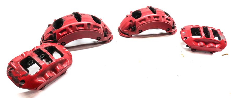 Thumbnail 3: 04-10 PORSCHE CAYENNE 955 957 4.5L 4.8L TURBO BRAKE CALIPER SET/4 (BREMBO) (RED)