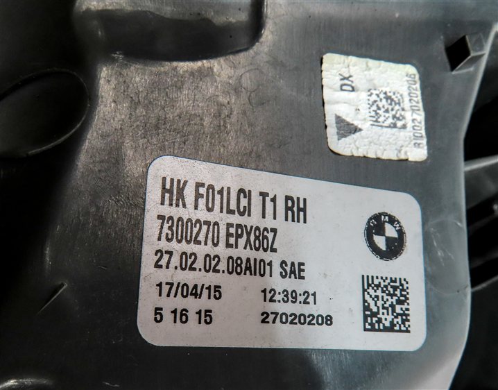 Thumbnail 7: 13-15 BMW 7 SERIES F01 F02 F04 REAR RIGHT PASSENGER OUTER TAILLIGHT BRAKE LIGHT