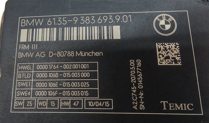 Thumbnail 3: 13-15 BMW 535iGT 550iGT 740i 750i 760i (F01 F02 F07) BODY LIGHT CONTROL MODULE