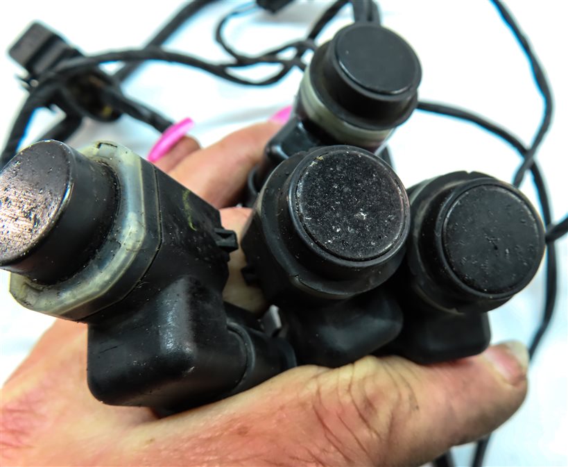 Thumbnail 6: 14 BMW X3 (F25) FRONT PARK ASSIST PDC DISTANCE CONTROL WIRE SENSOR SET/4 (BLACK)