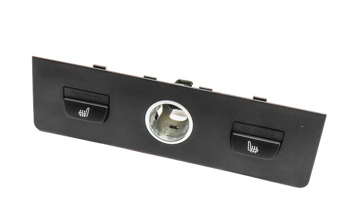 2014 BMW X3 (F25) REAR HEATED SEAT CONTROL SWITCH PANEL w/ 12V POWER SOCKET