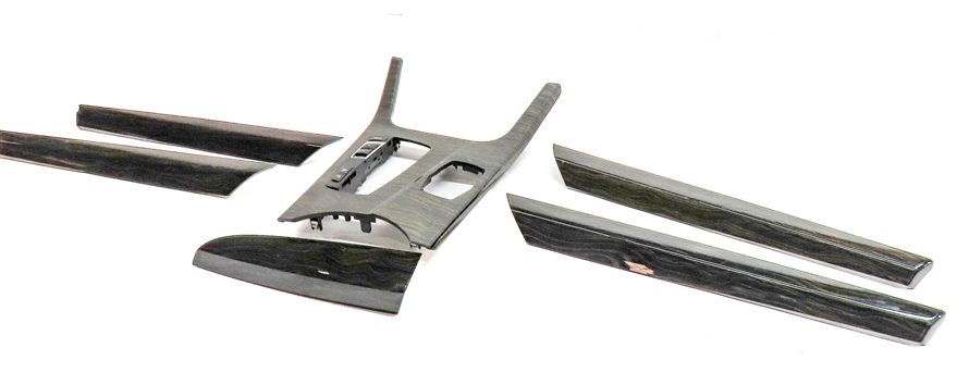 14 BMW X3 (F25) INTERIOR DASH DOOR CENTER CONSOLE WOOD TRIM SET (Fineline Wave)