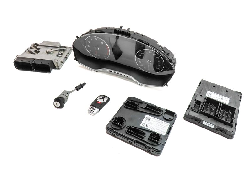 Thumbnail 1: 2017 AUDI A4 (B9 8W) 2.0L CYMC TURBO ENGINE ECM BCM IMMOBILIZER MODULE KEY SET/6