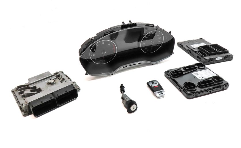 Thumbnail 4: 2017 AUDI A4 (B9 8W) 2.0L CYMC TURBO ENGINE ECM BCM IMMOBILIZER MODULE KEY SET/6