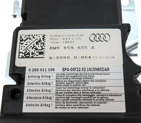 Thumbnail 5: 2017-2019 AUDI A4 (B9 8W) MAIN PRIMARY SRS BAG CONTROL MODULE