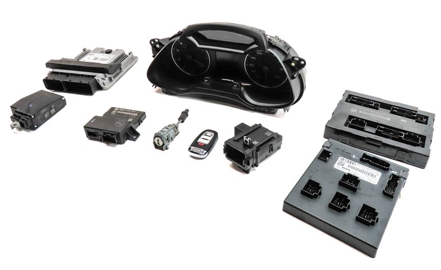 2012 AUDI A4 A5 (B8 8K 8T) 2.0L ECM BCM GATEWAY IMMOBILIZER MODULE KEY SET/9