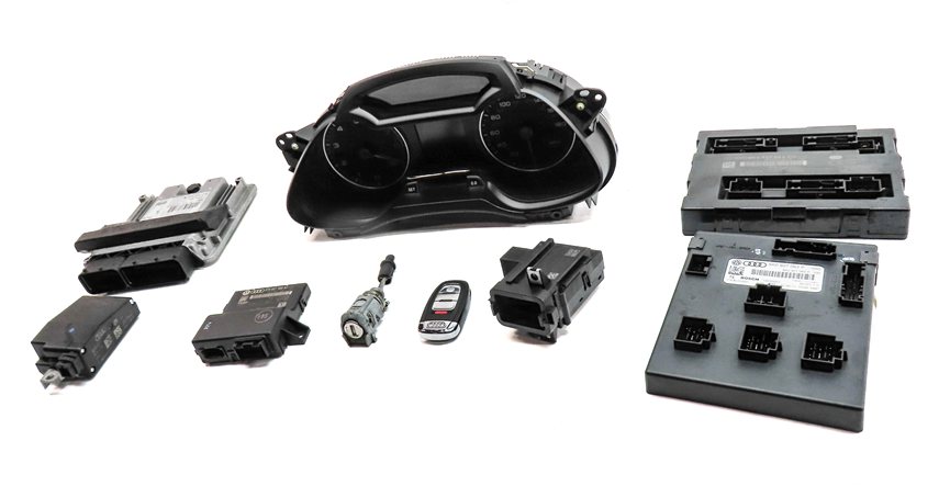 Thumbnail 3: 2012 AUDI A4 A5 (B8 8K 8T) 2.0L ECM BCM GATEWAY IMMOBILIZER MODULE KEY SET/9