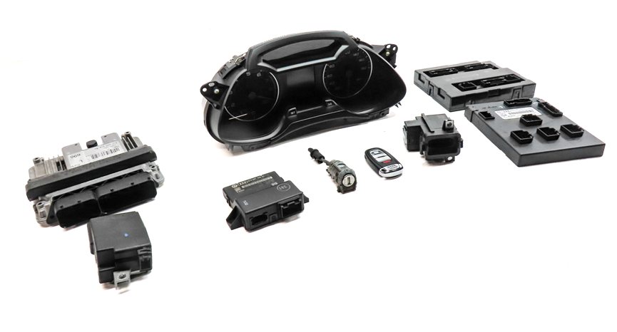 Thumbnail 4: 2012 AUDI A4 A5 (B8 8K 8T) 2.0L ECM BCM GATEWAY IMMOBILIZER MODULE KEY SET/9
