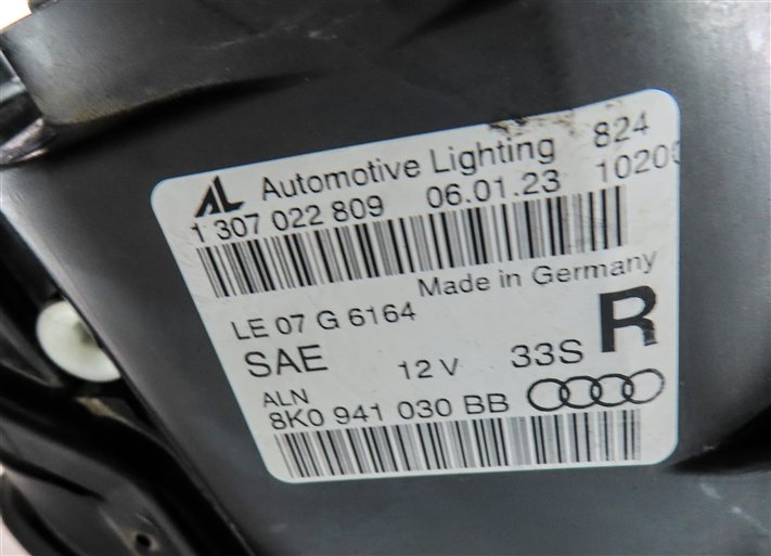 Thumbnail 10: 09-12 AUDI A4 S4 B8 8K 8T FRONT RIGHT PASSENGER ADAPTIVE HID XENON HEADLIGHT