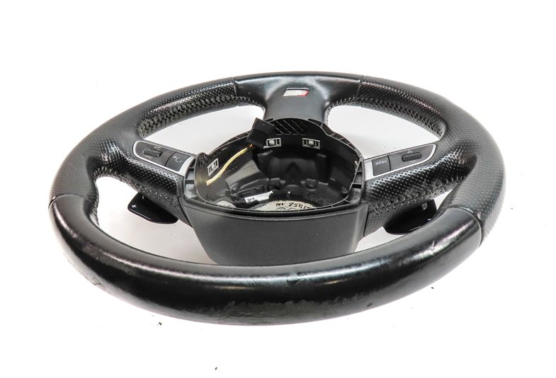 Thumbnail 3: 09-12 AUDI A4 S4 (B8 8K) 3 SPOKE STEERING WHEEL w/ S4 EMBLEM SWITCHES & PADDLES