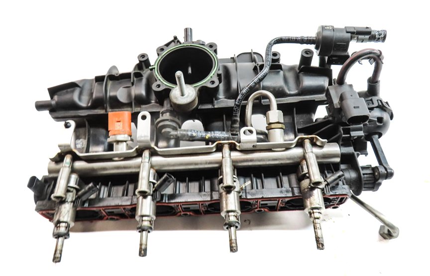 Thumbnail 6: 2012 AUDI A4 (B8 8K) 2.0L (CAEB) ENGINE INTAKE MANIFOLD w/ FUEL RAIL & INJECTORS