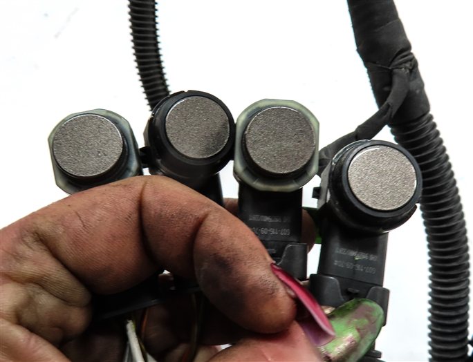 Thumbnail 4: 12 PORSCHE CAYENNE (958) FRONT PARK ASSIST PDC DISTANCE CONTROL WIRE SENSOR SET