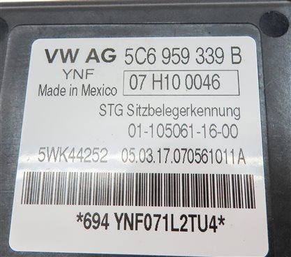 Thumbnail 6: 2015 AUDI S3 (8V) FRONT RIGHT PASSENGER SEAT OCCUPANCY SENSOR MODULE