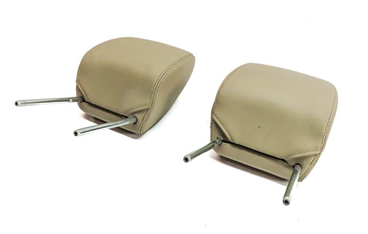 2010-2016 LAND ROVER LR4 FRONT LEFT & RIGHT LEATHER HEADREST SET 2 (Almond)
