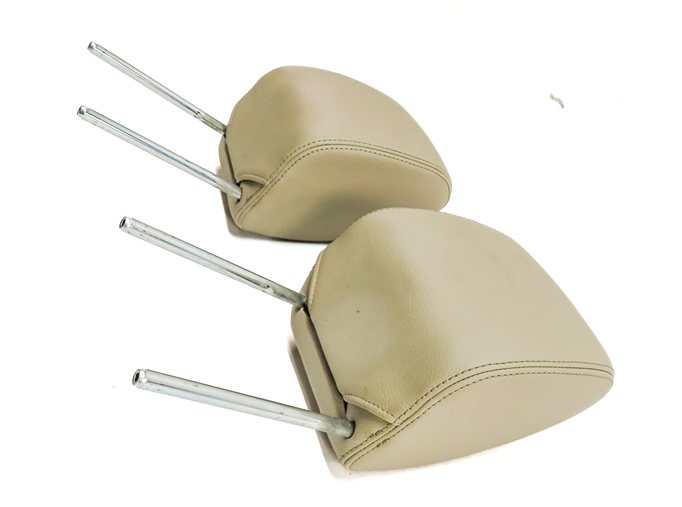 Thumbnail 3: 2010-2016 LAND ROVER LR4 FRONT LEFT & RIGHT LEATHER HEADREST SET 2 (Almond)