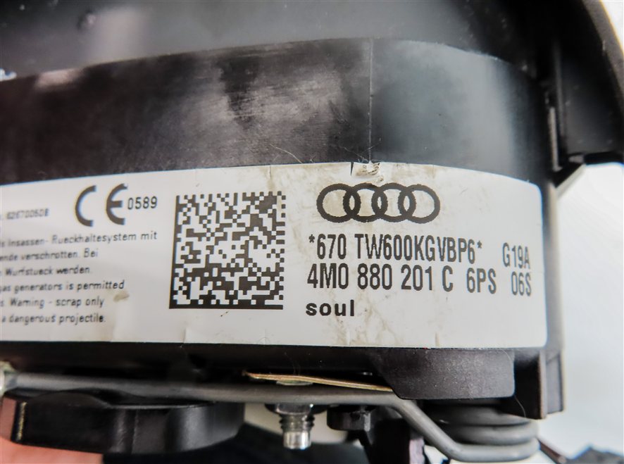 Thumbnail 7: 2017-2019 AUDI Q7 (4M) FRONT LEFT DRIVER STEERING WHEEL AIRBAG AIR BAG (Black)