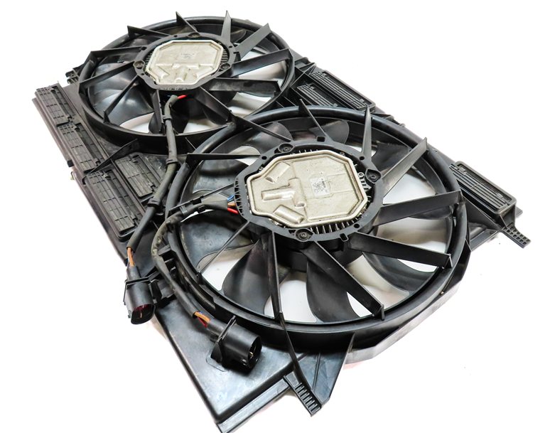 Thumbnail 6: 17-20 AUDI Q7 (4M) 3.0L SUPER RADIATOR COOLING FAN BLADE MOTOR SHROUD ASSEMBLY
