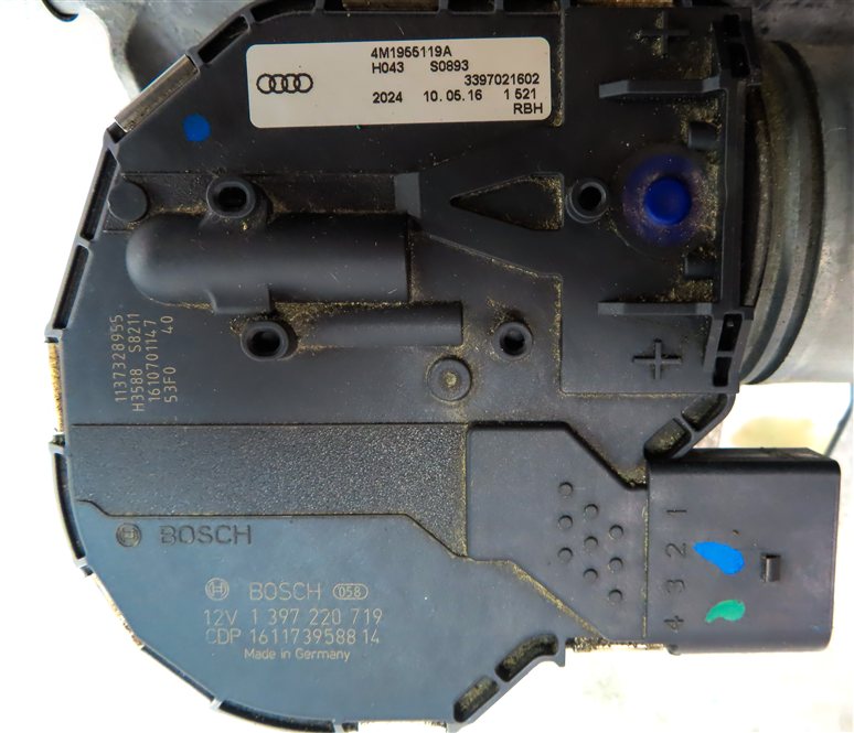 Thumbnail 8: 2017-2019 AUDI Q7 (4M) FRONT WINDSHIELD WIPER MOTOR w/ TRANSMISSION LINKAGE