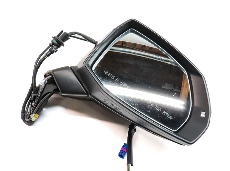 Thumbnail 1: 17-19 AUDI Q7 4M RIGHT PASSENGER P-FOLD BLIND SPOT CAMERA DOOR MIRROR (Black)