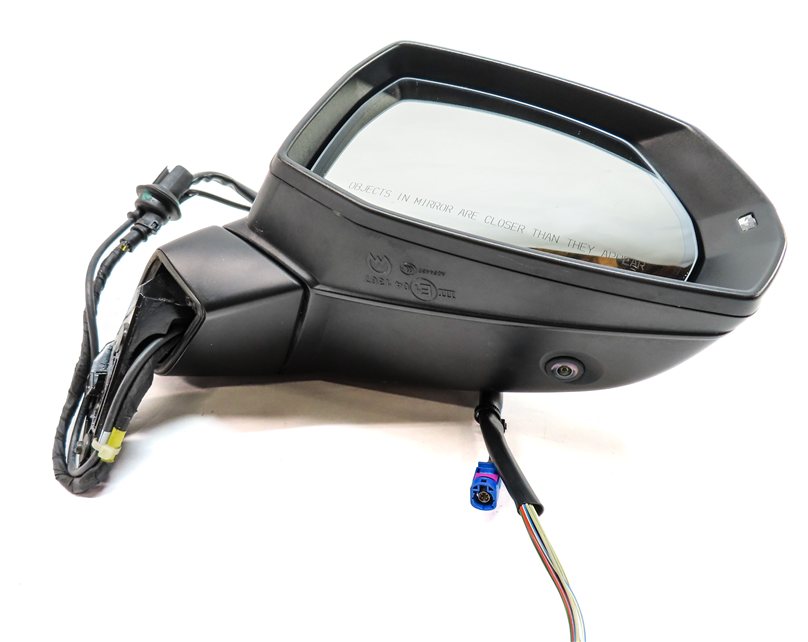 Thumbnail 3: 17-19 AUDI Q7 4M RIGHT PASSENGER P-FOLD BLIND SPOT CAMERA DOOR MIRROR (Black)