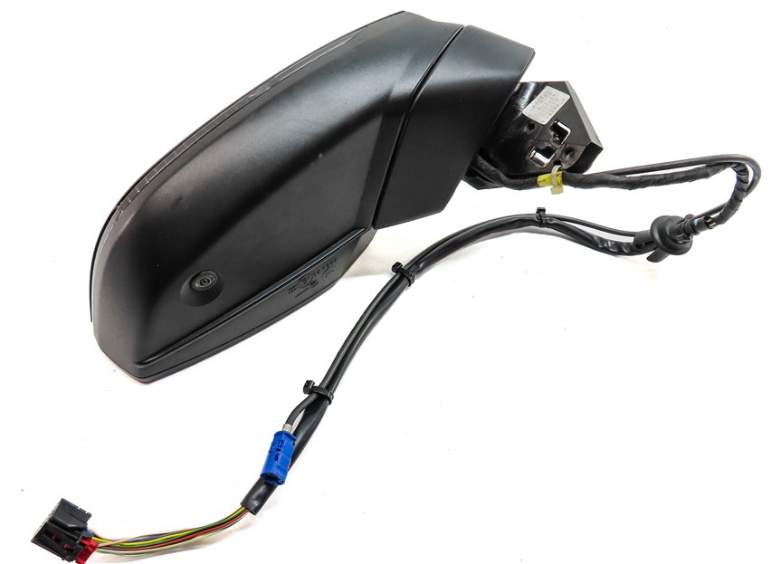 Thumbnail 6: 17-19 AUDI Q7 4M RIGHT PASSENGER P-FOLD BLIND SPOT CAMERA DOOR MIRROR (Black)