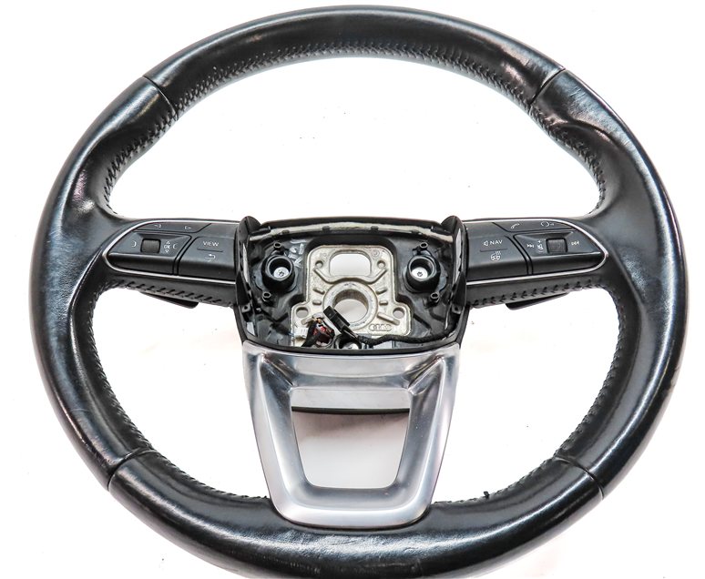 17-19 AUDI Q7 (4M) 3-SPOKE PADDLE SHIFT STEERING WHEEL w/ SWITCHES (Black)