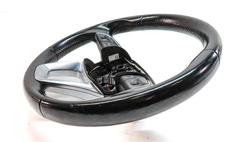 Thumbnail 2: 17-19 AUDI Q7 (4M) 3-SPOKE PADDLE SHIFT STEERING WHEEL w/ SWITCHES (Black)