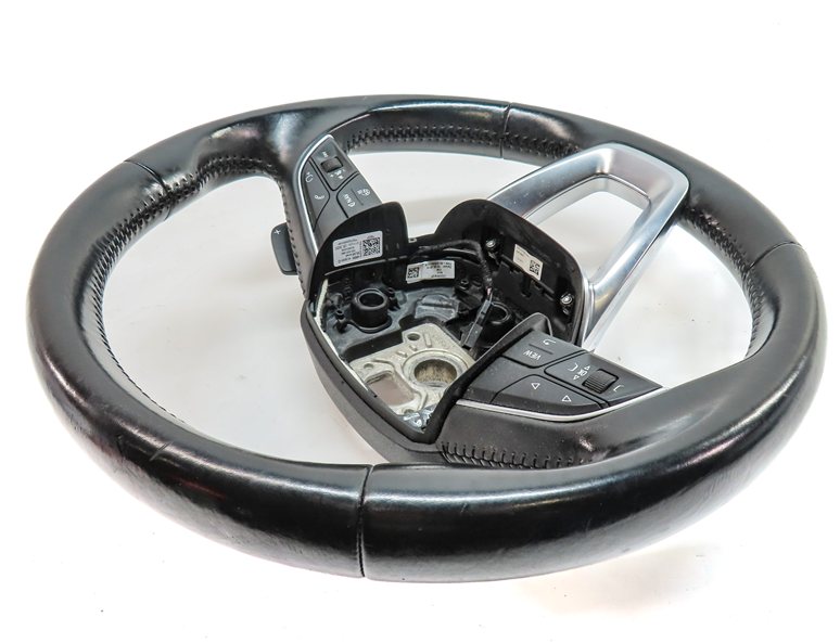 Thumbnail 3: 17-19 AUDI Q7 (4M) 3-SPOKE PADDLE SHIFT STEERING WHEEL w/ SWITCHES (Black)