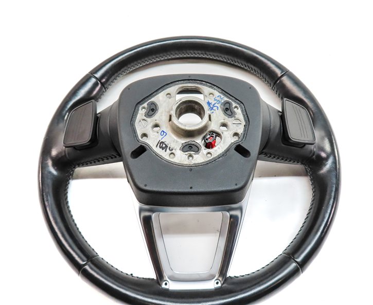 Thumbnail 4: 17-19 AUDI Q7 (4M) 3-SPOKE PADDLE SHIFT STEERING WHEEL w/ SWITCHES (Black)