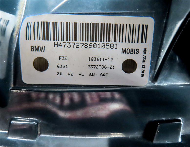 Thumbnail 6: 12-15 BMW 3 SERIES (F30) SEDAN RIGHT PASSENGER OUTER TAILLIGHT BRAKE LIGHT LAMP