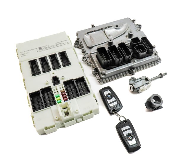 13-15 BMW ACTIVE 3 5 7 (F01 F10 F30) 3.0L N55 HYBRID ECM CAS4 MODULE KEY FOB SET