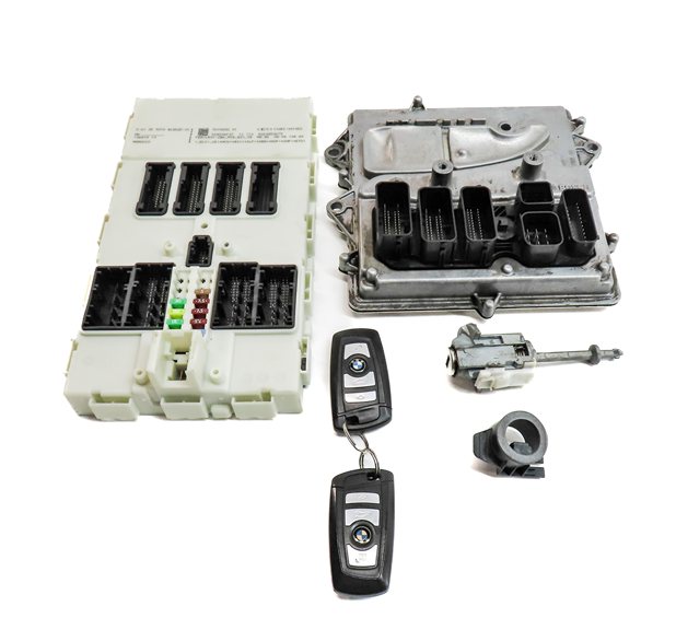 Thumbnail 2: 13-15 BMW ACTIVE 3 5 7 (F01 F10 F30) 3.0L N55 HYBRID ECM CAS4 MODULE KEY FOB SET