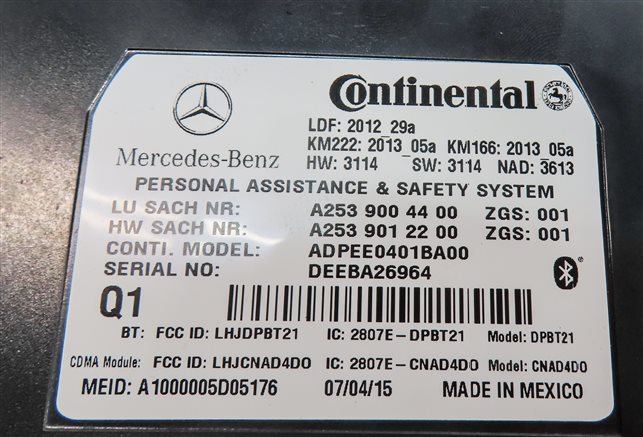 Thumbnail 4: 2015 MERCEDES C300 (W205) BLUETOOTH COMMUNICATION CONTROL MODULE