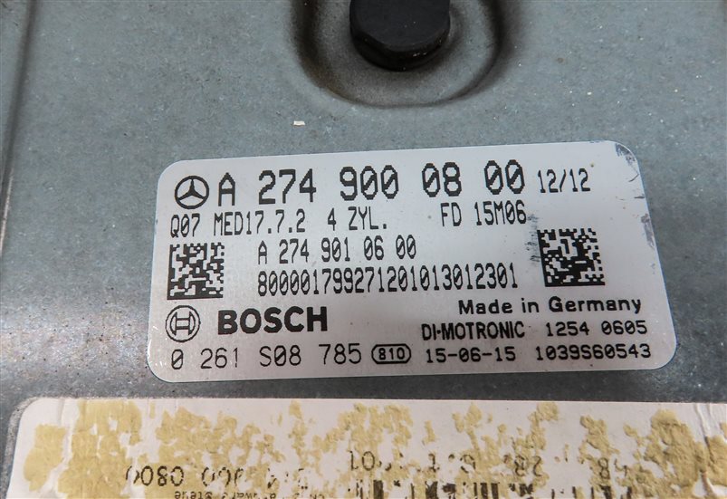 Thumbnail 6: 15-16 MERCEDES C300 C350E (W205) 2.0. TURBO M274 ENGINE CONTROL MODULE COMPUTER