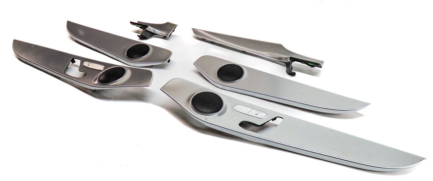 2015 MERCEDES C300 (W205) INTERIOR DASH DOOR TRIM SET/6 w/ SPEAKERS (Aluminum)