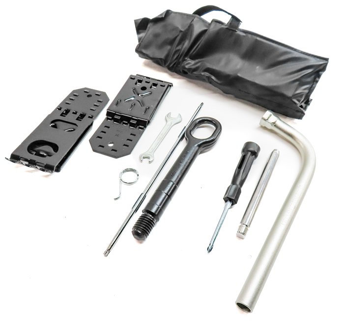 2017 AUDI Q7 (4M) EMERGENCY ROADSIDE SPARE TIRE TOOL KIT SET/10 w/ CASE